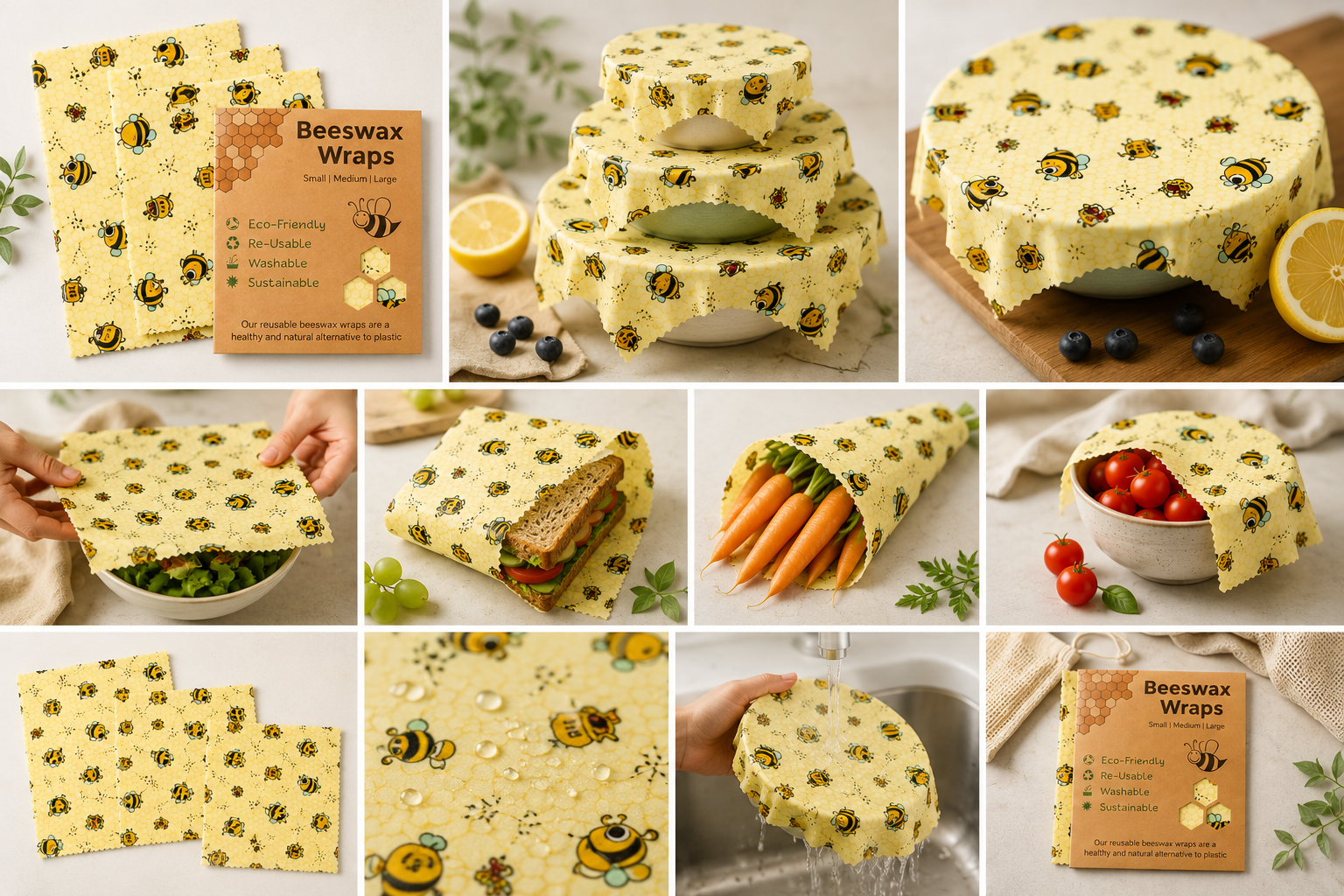 Beeswax Preservation Cloth Preservative Film Recyclable Food Packaging